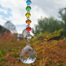 2 шт./компл. 20 мм кристаллической чакры(в стиле «Ловца снов» хрустальный шар призмы кулон Радуга окна с орнаментом, в стиле «Ловца снов» подарок