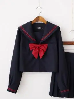 Tops Школьная форма для девочек, японская Модная студенческая форма Traje De Marinera Uniformes Para Mundurek Szkolny Uniforme Escolar Sailor - Цвет: Tops