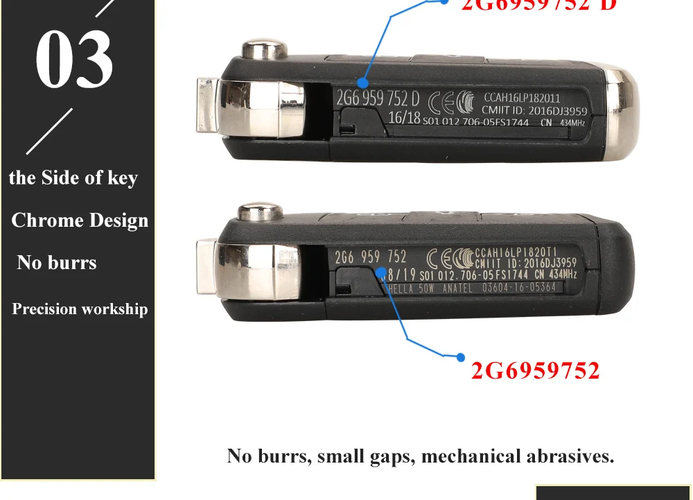 Chiave/Telecomando Per Volkswagen T Cross Polo 2019 Skoda Golf Seat 2g6959752 /2g6959752d 3bt Keyless Fob - Oem 433mhz 5c/mqb49 Volkswagen - H72eca9a35e0343f79d3d02db36df5fc7M
