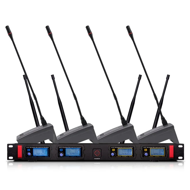 Портативный микрофон беспроводной системы четыре канала динамический UHF4 гарнитура конференции лацкане караоке 8080GT производительность для певцов