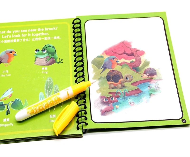 

1Set Montessori Coloring Book Doodle & Magic Pen Magic Water Drawing Book Birthday Gift Painting Drawing Board For Kids Toys