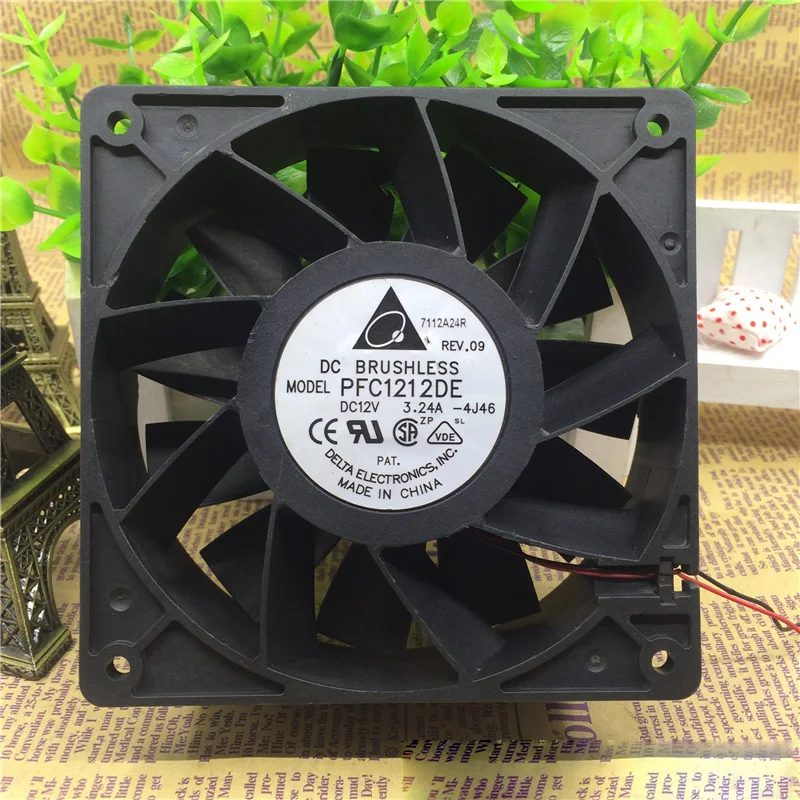 Delta 12038 DC12V 3.24A 57,6 Вт PFC1212DE 12 см большой объем тепловыделения вентилятор PWM воздуходувка