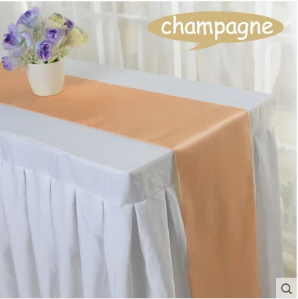 champagne 10 шт./лот 1"* 110" золото/розовый/синий 22 цвета Свадебная церемония Декор атласная настольная дорожка для детей событие День Рождения Вечеринка - Цвет: champagne