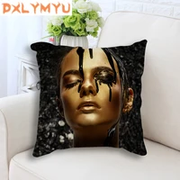 Abstract Black Nordic Cushion Woman Face Portrait 6