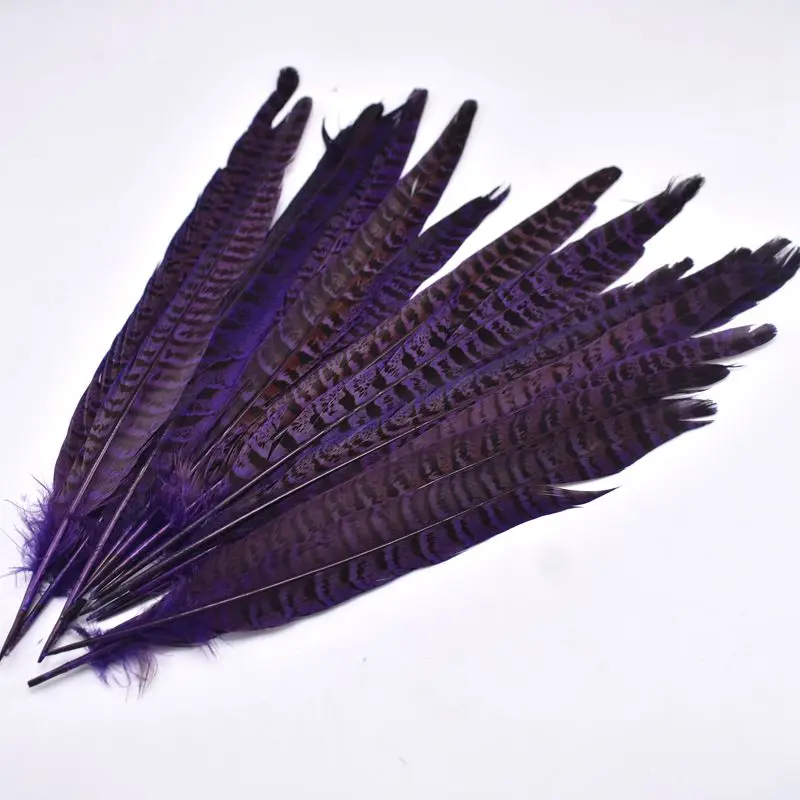 purple 20 шт натуральные перья из хвоста фазана для украшения свадебной вечеринки 10-12 дюймов DIY Окрашенные Перья ювелирные аксессуары - Цвет: purple