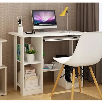 

Computer Desk, Simple Modern PC Laptop Writing Study Table with Storage Shelves Gaming Computer Table