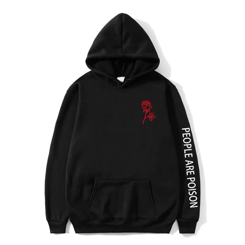 Tanie Nowa moda 2019 jesień zima najnowsza Harajuku trucizny Rose drukuj bluzy z kapturem wysokiej jakości mężczyźni kobiety Hip Hop Streetwear odzież