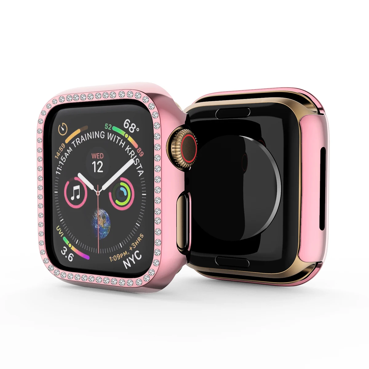 38 мм 42 мм сверкающий чехол для iWatch 4 3 2 1 инкрустация Bling Rhinestone Дизайн PC Бампер протектор для Apple Watch 40 мм 44 мм