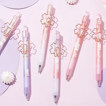 

MINKYS 1PC Creative Cute Sakura Cat Black Ink Gel Pen Press Type Graffiti Writing Pens School Stationery