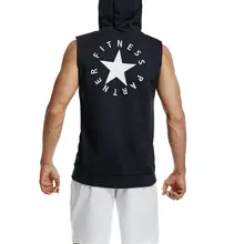 Новая стильная мужская одежда для фитнеса, Спортивный Повседневный жилет с капюшоном, Приталенный жилет для тренировок, бега, фитнеса