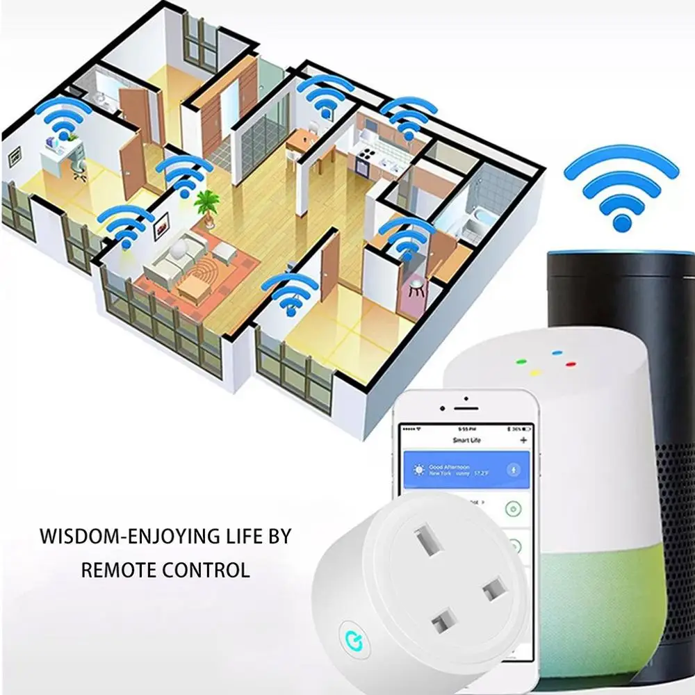 Интеллектуальная многофункциональная Голосовая розетка умная розетка Wi-Fi конверсионная вилка профессиональная компактная вилка Великобритании