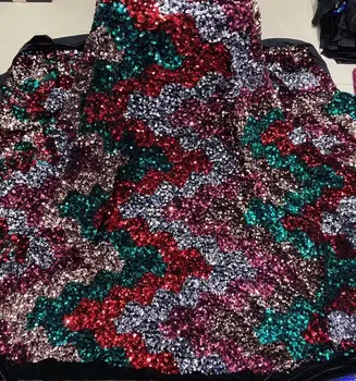 

2020 Latest Pink African french lace fabric with velvet sequins embroidered Swiss guipure tulle mesh lace for Nigerian dresses