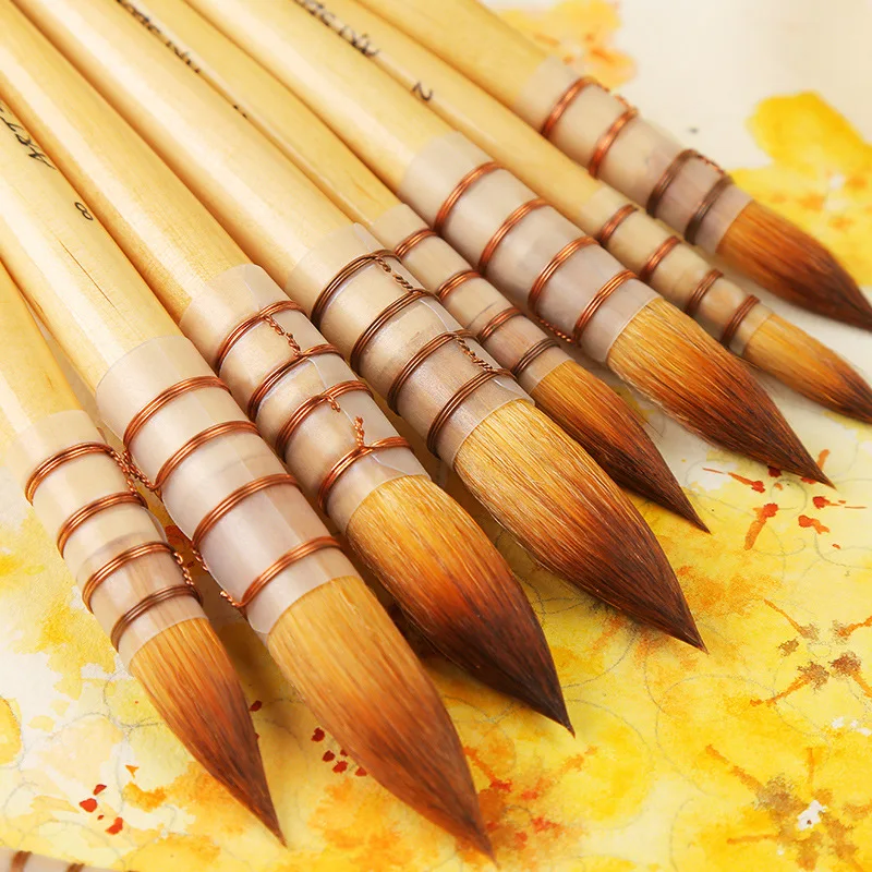 Imported Nylon Hair Artist Watercolor Paint Brush For Watercolor Solid Wood Water Color Painting Brush Wash/Mop Pen Art Supplies