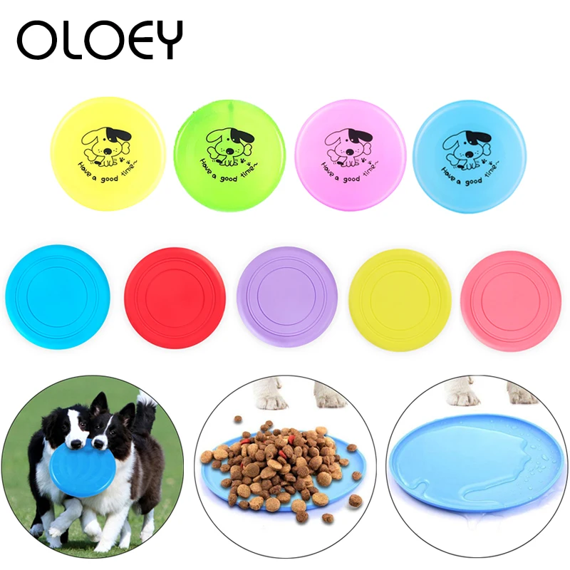 

Pet Dog Interactive Chew Toy Resistance Bite Flying Discs Rubber Plastic Fetch Flying Disc Frisby for Puppy Training Products