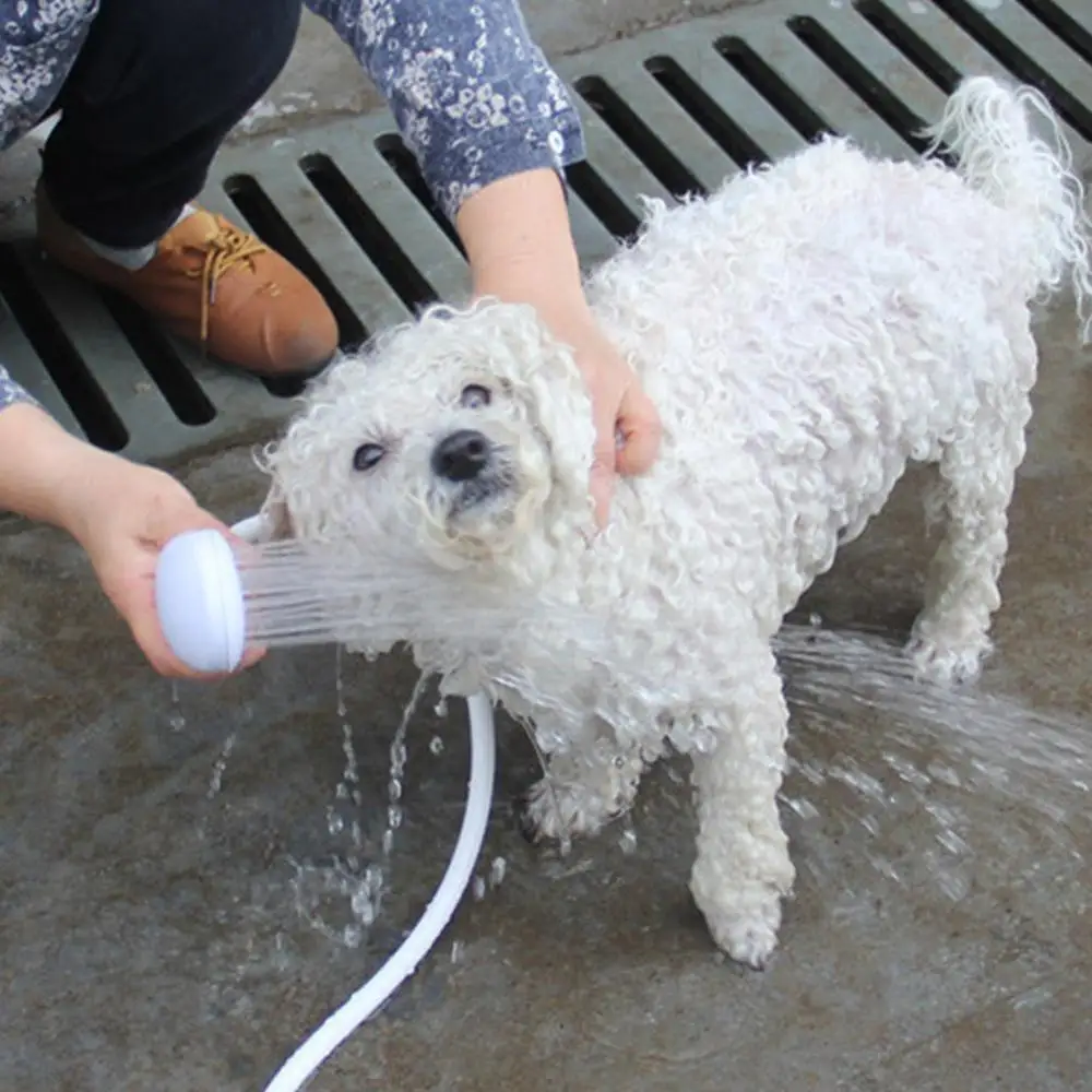 Dog Shower Head Spray Drains Strainer Pet Bath Hose Sink Washing Hair Pet Hairdresser Hair Wash Pet Push Saving Shower Hot Sale