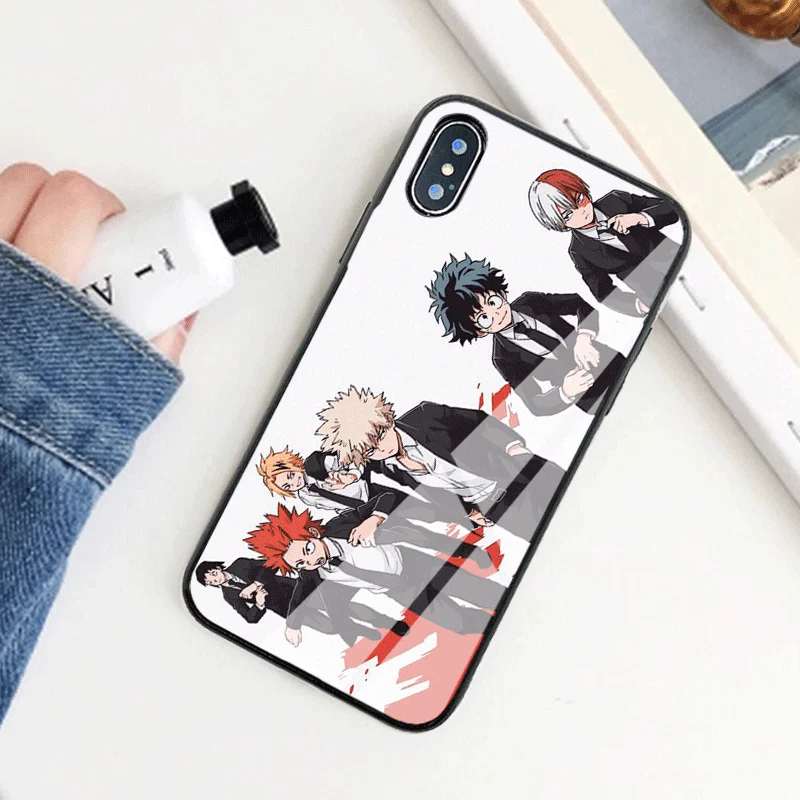 My Hero Academy Модный чехол для iPhone XR 11 Pro XS Max X 5 стеклянный противоударный iphone 7 8 6 S Plus |