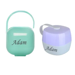 Boîte de sucette personnalisée avec tous les noms, cadeau Unique, boîte de rangement de sucette pour bébé, boîte de voyage, conteneur de sucette anti poussière 