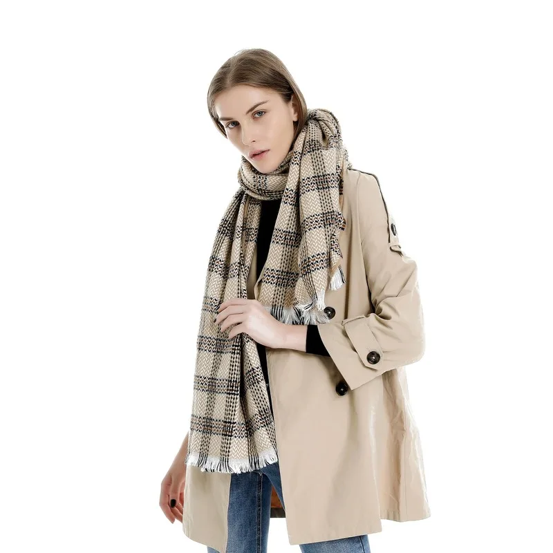 Best selling new European and American style herringbone pattern plaid tassel scarf fashion wild for infinity | Аксессуары для
