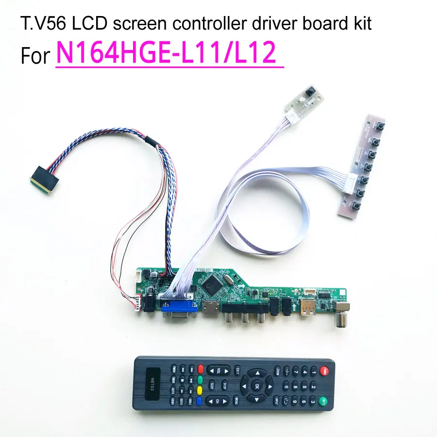 Для N164HGE-L11/L12 WLED LVDS 40Pin панель для ноутбука 1920*1080 HDMI VGA USB AV RF 16," T. V56 дисплей Контроллер привода карты DIY kit