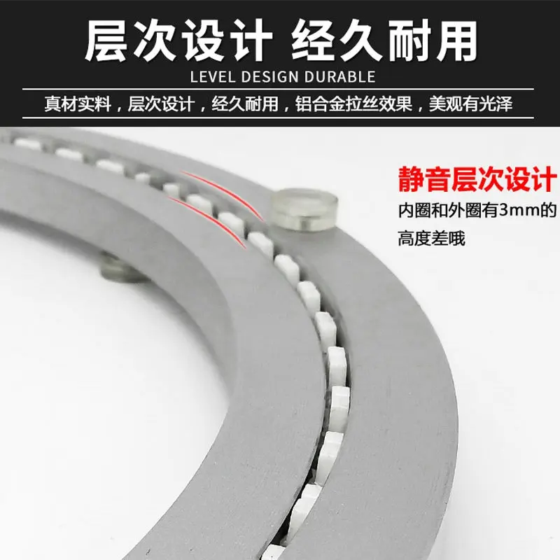 Rotating Turntable Plate HQ MS01 Mute Strap Lazy Susan Level Design Round Turntable Smooth Table Swivel Plate Rotating Aluminium Alloy Lazy Susan Bearing rotating display stand rotating turntable plate