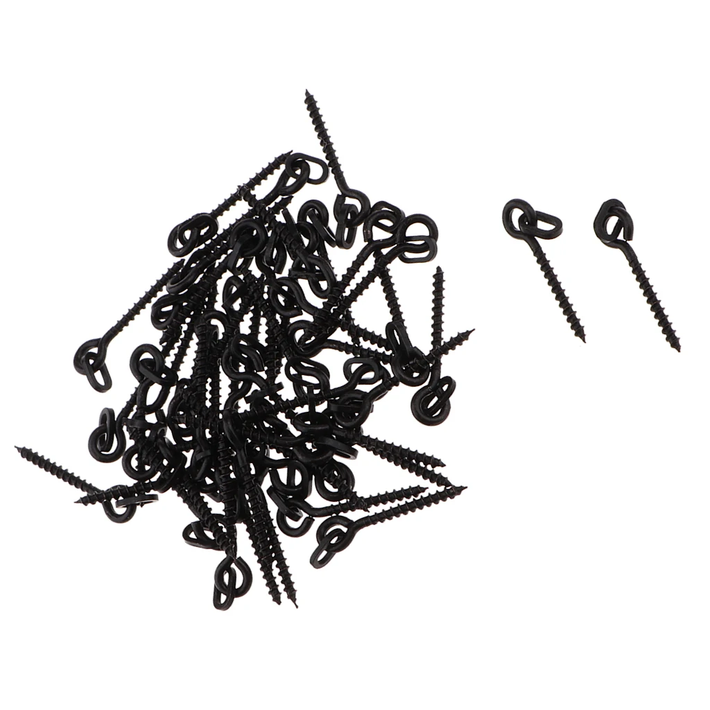 50 Pieces Steel Carp Fishing Boilies Screw with Elliptical Ring Bait Tool Rigs Carp Fishing Tackle Accessory
