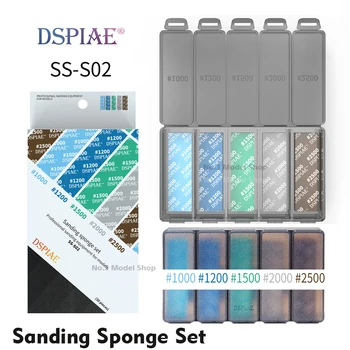 DSPIAE #180~#2500 Sanding Sponge Set Containing Storage Boxes Professional Sanding Equipment For Modeler Model Building Tool Sets TOOLS color: SS-S01|SS-S02