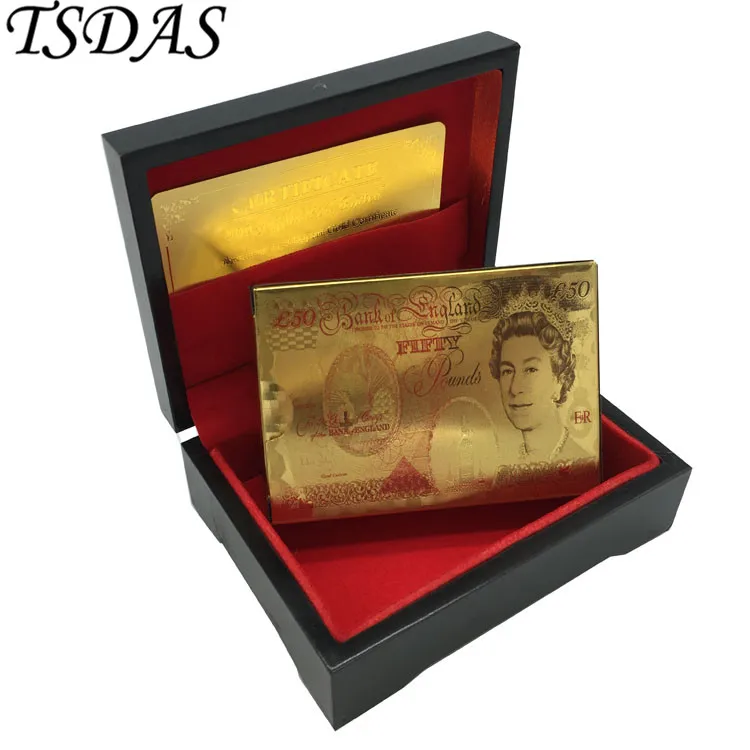 Gold Plated Playing Cards Poker Deck Gift Waterproof UK Pound Queen Money Cards 