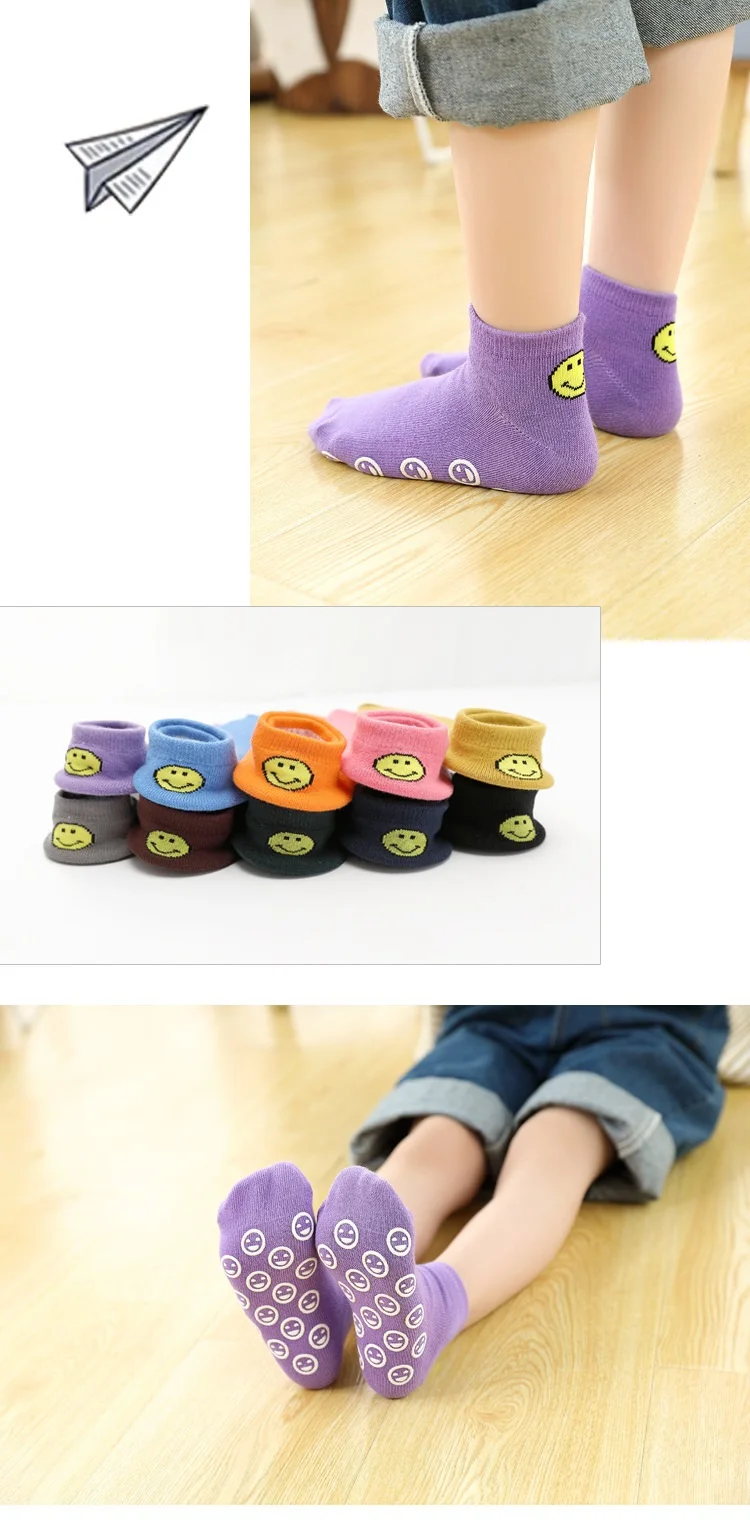 Носки для малышей резиновый противоскользящий носки-Тапочки хлопковые нескользящие носки для малышей Детские осенне-весенние носки для игр для новорожденных