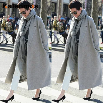 

Plus Size M-3XL Korean Winter Long Overcoat Women Pocket Solid Warm Daily Outfit Handmade Slim Fit Coat Thick Outwear Casual Top