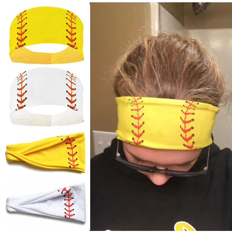 

Women Sport Baseball Headband Quick-drying Sweat-absorbent Sports Headband Soft Elastic Adjustable Hairband Solid Color Printing