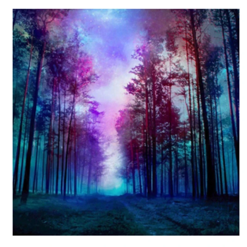 

Diy Diamond Painting Forest Landscape Round Diamond Embroidery Rhinestone Love Gift
