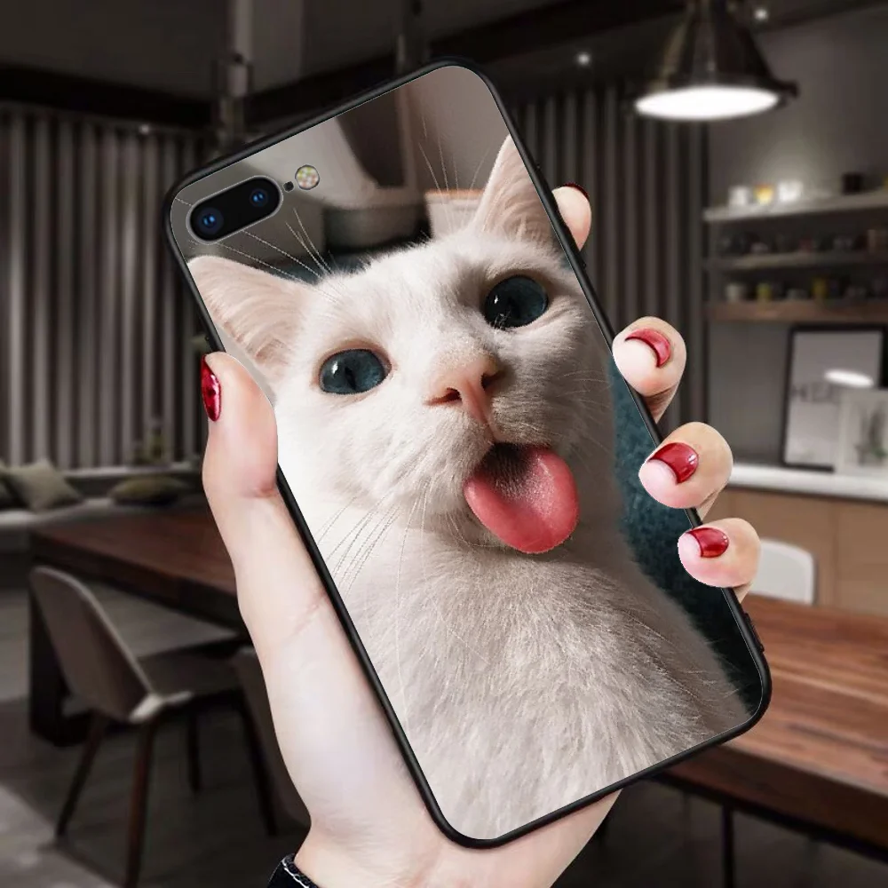 Для iphone 7 8 чехол Moe cat Обложка черный мягкий для телефона 7plus 8plus|Чехлы-накладки| |