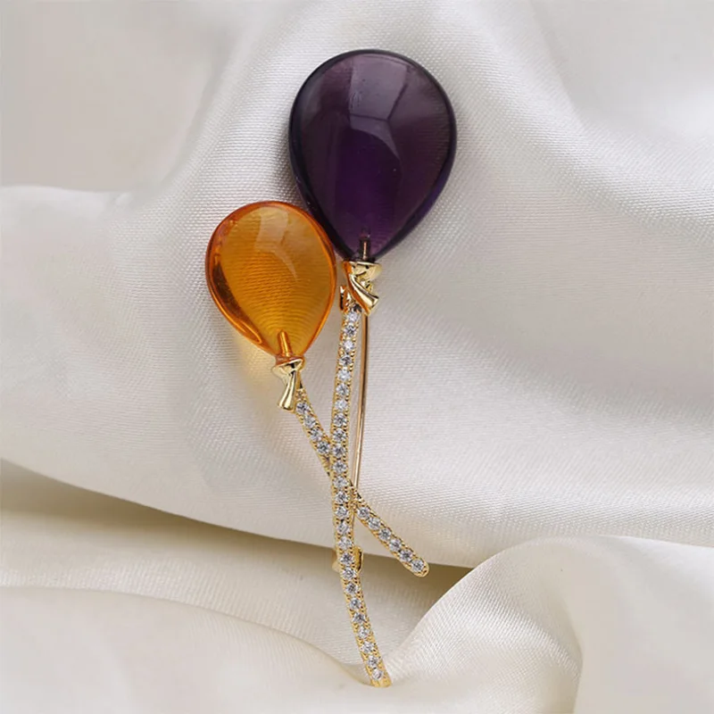 Donia jewelry High-end Korean version of the simple personality creative zircon color balloon brooch dress wild clothing jewelry