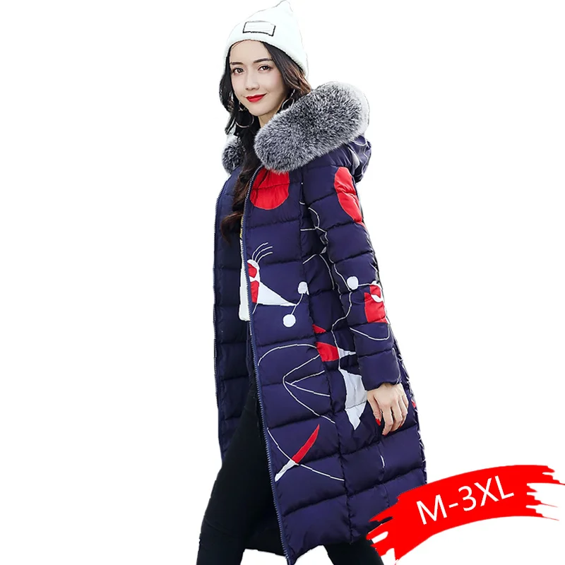

Both Two Sides Can Wear Winter Jacket Women With Fur Collar Hooded lady Coat Coats Long Parka 2019 High Quality Female Parkas
