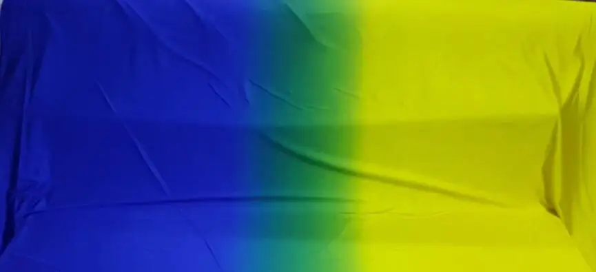 18 Blue-Yellow Ombre спандекс лайкра латинское платье для косплея ткань 4 способ эластичный градиент Падение глянцевая танцевальная одежда - Цвет: 18 Blue-Yellow