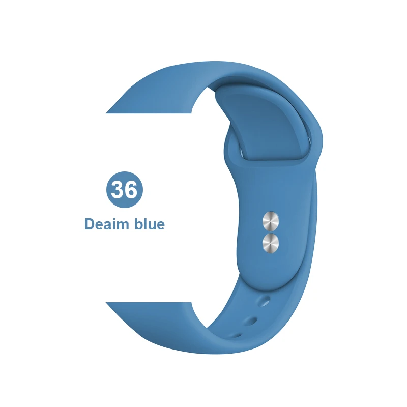 36 Силиконовый спортивный ремешок для часов Apple Watch 5 4 3 2 1 38 мм 42 мм ремешок для часов iwatch 40 мм 44 мм силиконовый браслет - Цвет ремешка: 36