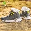 RAX Mens Geunine Leather Hiking Shoes For Men Fleece Snow Boots Warm Trekking Walking Shoes Hiking Boots Men Sneakers Boots ► Photo 3/6