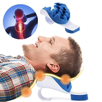 

Chiropractic Pillow Neck and Shoulder Relaxer Cervical Pillow Neck Traction Device for Pain Relief Management and Cervical Spine