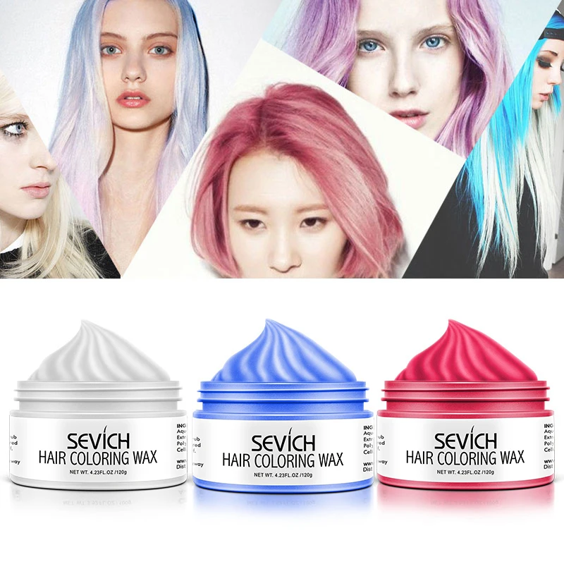 

Sevich 10 Colors Temporary Hair Color Wax 120g One-time Molding Paste Dye Cream Hair Gel For DIY Hair Coloring Styling