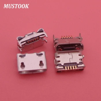

20pcs/lot Mini Micro USB Connector charging port 5pin Ox horn Female Flat Mouth Four Legs Socket power plug dock