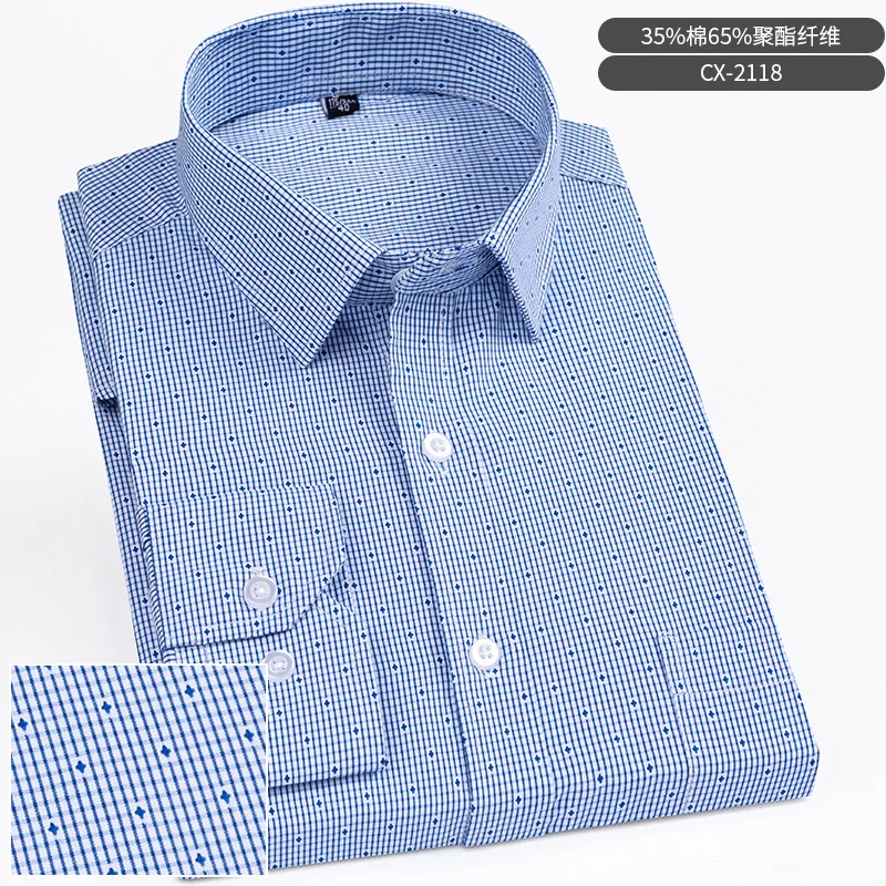 Long Sleeve Shirt Men's Business Casual Men's Shirts Striped Plaid