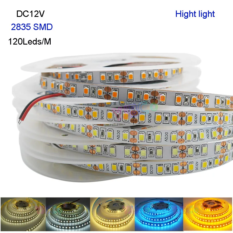 2835 SMD новый высокий светильник 5 м DC12V120 светодиодный s/M IP20 гибкий белый/теплый