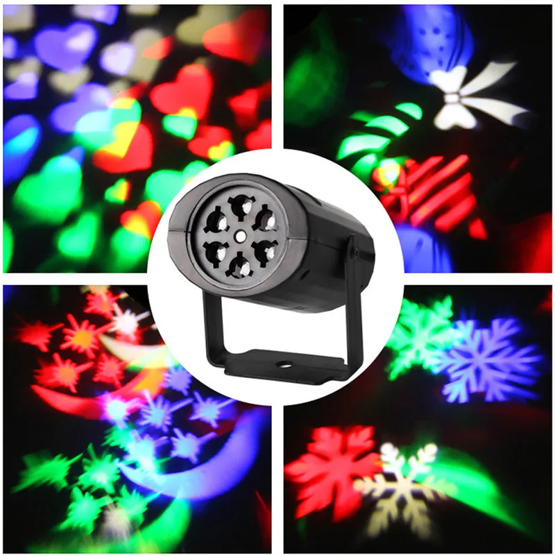 

LED Laser Lights Projector Stage Light Christmas Halloween Decoration EU/US 100-240V Holiday Light Spotlight With 4 Slides #