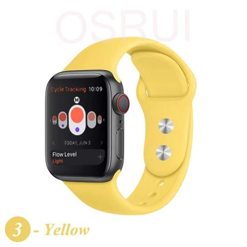 3-Yellow Ремешок для спортивных часов для apple watch band 42 мм/38 мм apple watch 4 3 2 band iwatch band 44 мм/40 мм браслет ремень часы аксессуары - Цвет ремешка: 3-Yellow