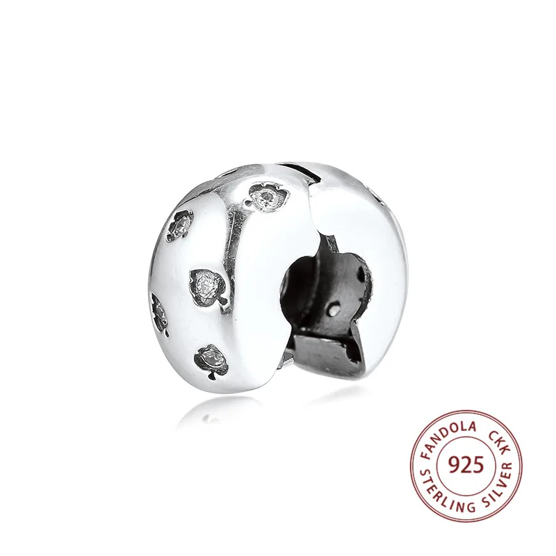 Подходит для браслетов Pandora Argent Charm бусины из стерлингового серебра 925 сверкающие листья клип талисманы бусины для изготовления ювелирных изделий kralen