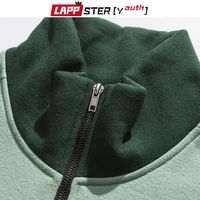 LAPPSTER-Youth Harajuku Patchwork Turtleneck Hoodies 2021 Pullover Mens Color Block Korean Fleece Sweatshirts Streetwear Clothes 4
