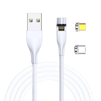 

3 in 1 Type C Micro Charger Cord Wire 3A Magnetic 360º+180º Rotation USB Fast Charging Cable