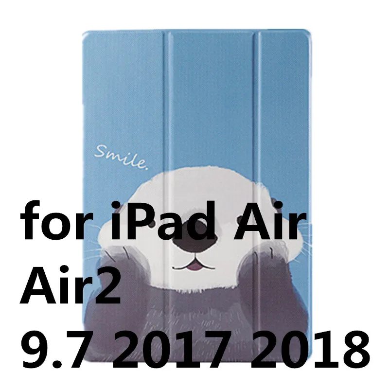 Прекрасный тонкий чехол для ipad Air 2 Air 1 чехол 9,7 принципиально жесткий чехол-накладка из искусственной кожи чехол для ipad Mini 5 4 3 2 1 чехол для ipad 2 - Цвет: Sea otter