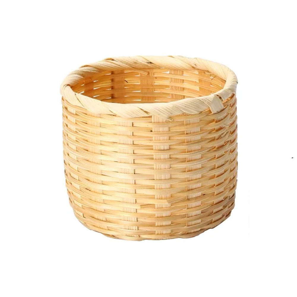 Bamboo small tea set manual storage basket simple Chinese sundry snacks daily home decoration supplies | Дом и сад