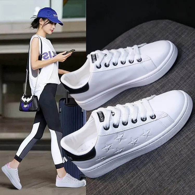 

White Shoes Women's New Style Versatile Korean-style Students Flat Casual Sports Running Shoes INS Shoes WOMEN'S Shoes